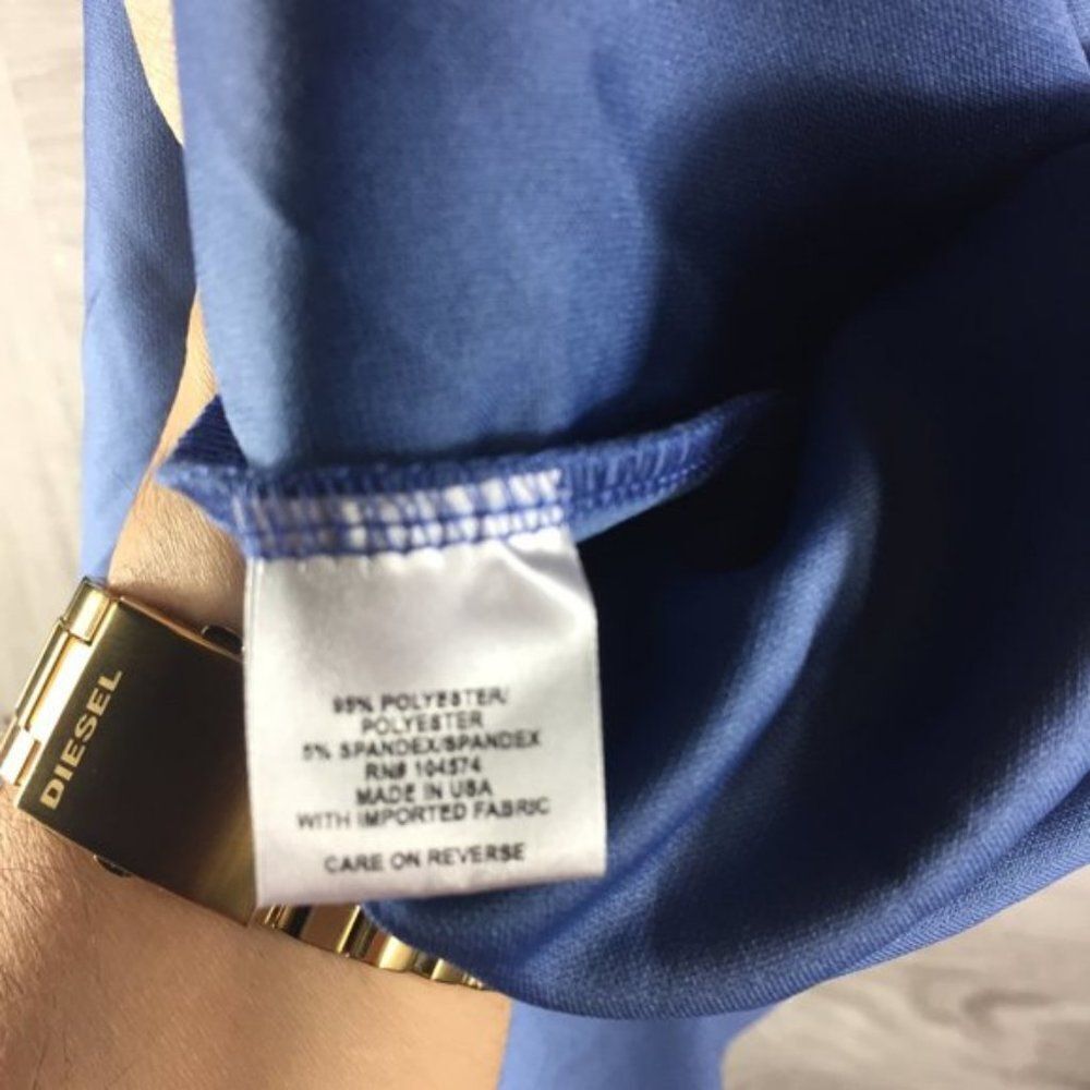 The Vanity Room Blue Flutter Sleeve A-Line Dress - Picture 6 of 6